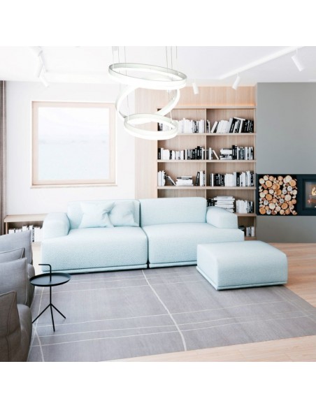 213989-Lampadario LED a Sospensione con  Cerchi  in Metallo Colore Bianco  Triac Dimmerabile-3