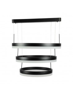 213990-Lampadario LED a Sospensione con  Cerchi  in Metallo Colore Nero  Triac Dimmerabile-1