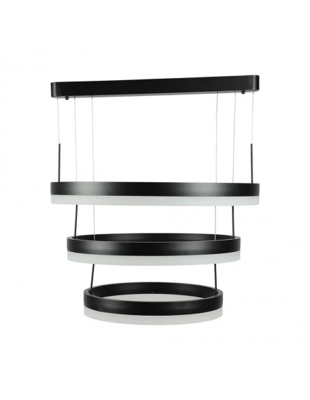 213990-Lampadario LED a Sospensione con  Cerchi  in Metallo Colore Nero  Triac Dimmerabile-1