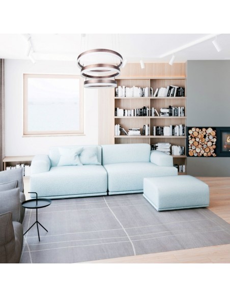 213991-Lampadario LED a Sospensione con  Cerchi  in Metallo Colore Caffè  Triac Dimmerabile-3