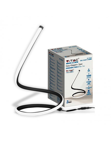 2140311-Lampada LED da Tavolo  Cavo di Alimentazione e Interruttore con Presa EU Colore Nero -1