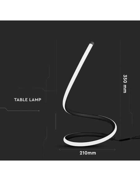 2140311-Lampada LED da Tavolo  Cavo di Alimentazione e Interruttore con Presa EU Colore Nero -3