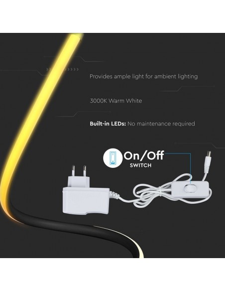 Lampada LED da Tavolo 12W Cavo di Alimentazione e Interruttore con Presa EU Nero 3000K