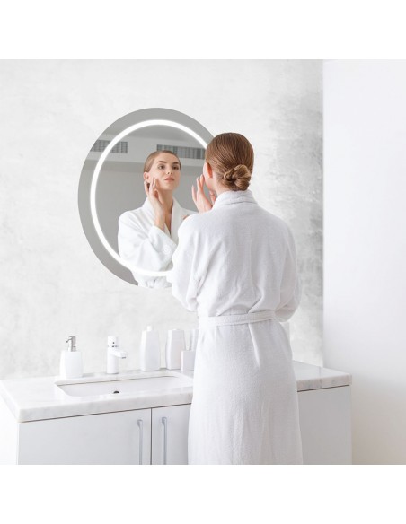 2140491-Specchio LED Rotondo  con Sistema Anti-appannamento Interruttore Touch  in  xmm IP-4