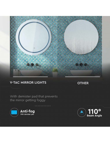 Specchio LED Rotondo 25W con Sistema...