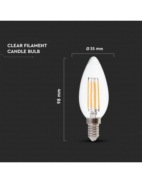 214301-Lampadina LED E  LM/W Candela Filamento -2