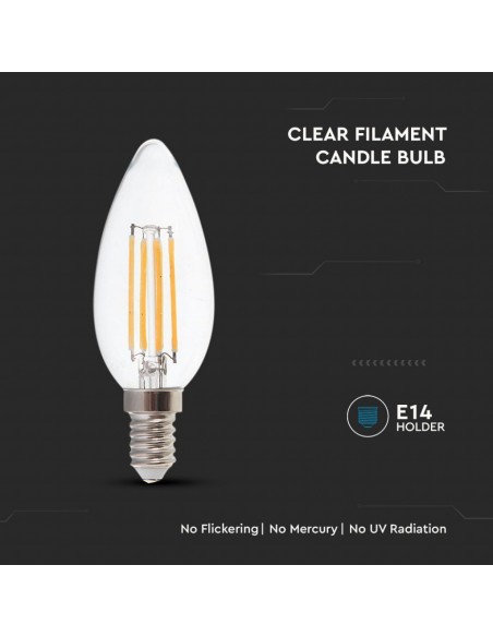 214301-Lampadina LED E  LM/W Candela Filamento -6