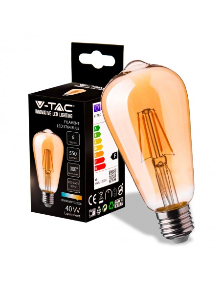 214362-Lampadina LED E  ST Filamento Ambrato -1