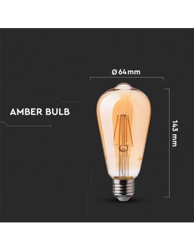 214362-Lampadina LED E  ST Filamento Ambrato -3