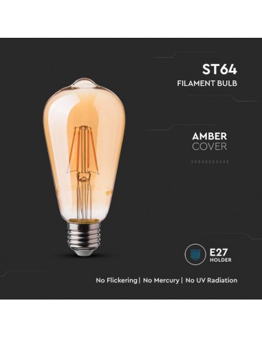 214362-Lampadina LED E  ST Filamento Ambrato -7