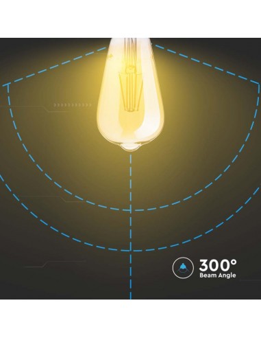 Lampadina LED E27 6W ST64 Filamento...