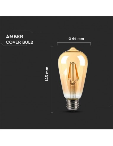 214421-Lampadina LED E  ST Filamento Ambrato -3