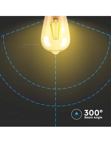 Lampadina LED E27 8W ST64 Filamento...