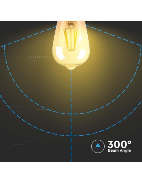 Lampadina LED E27 8W ST64 Filamento Ambrato 2200K