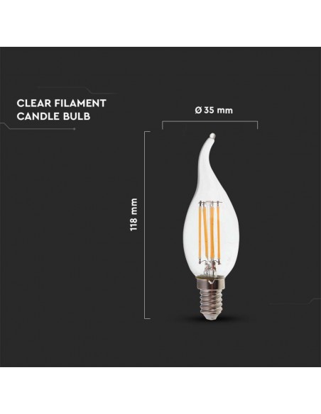 214430-Lampadina LED E  Candela a Fiamma Filamento -3