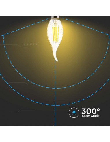 214431-Lampadina LED E  LM/W Candela a Fiamma Tortiglione Filamento -7