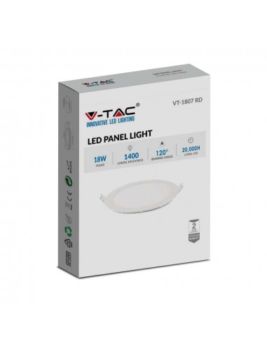 214860-Mini Pannello LED  Rotondo da Incasso Compatibile con Foro mm Colore Bianco -2