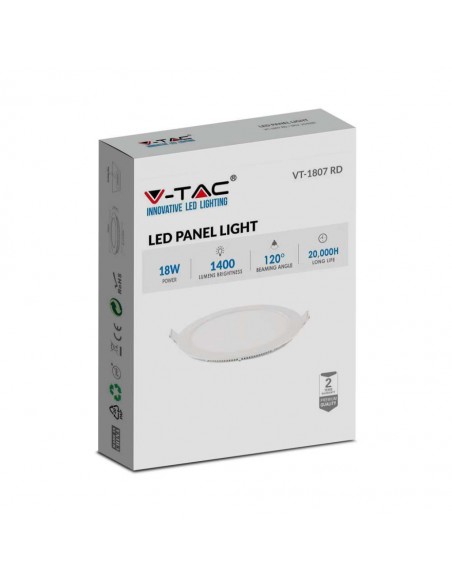 214860-Mini Pannello LED  Rotondo da Incasso Compatibile con Foro mm Colore Bianco -2