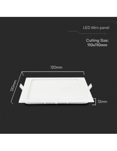 214864-Mini Pannello LED  Montaggio ad Incasso Quadrato -3