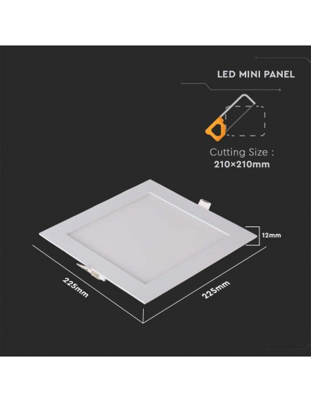 214869-Mini Pannello LED  Montaggio ad Incasso Quadrato -3