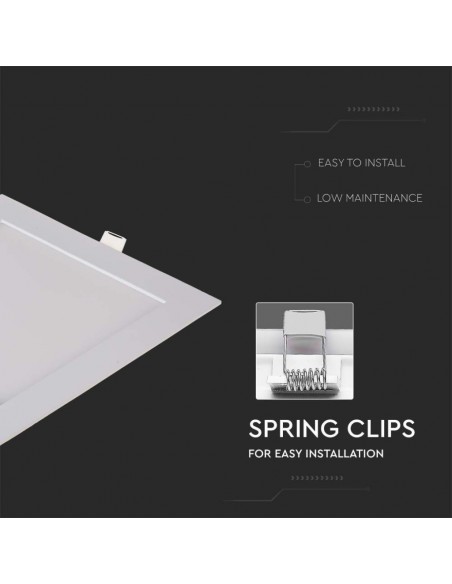 Mini Pannello LED 18W Montaggio ad Incasso Quadrato 3000K