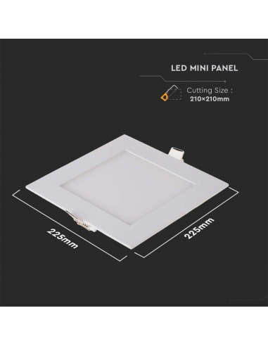 214870-Mini Pannello LED  Montaggio ad Incasso Quadrato -3