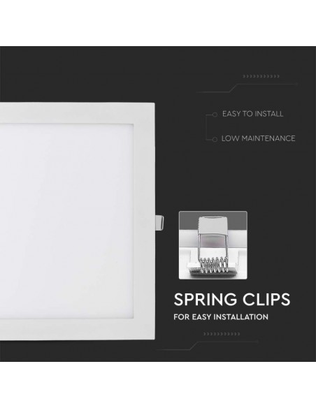 Mini Pannello LED 24W Montaggio ad Incasso Quadrato 6400K