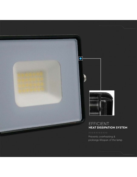 Faro LED SMD 20W E-Series G2 Nero 3000K IP65