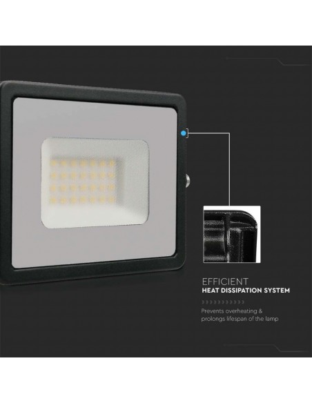 Faro LED SMD 30W E-Series G2 Nero 3000K IP65