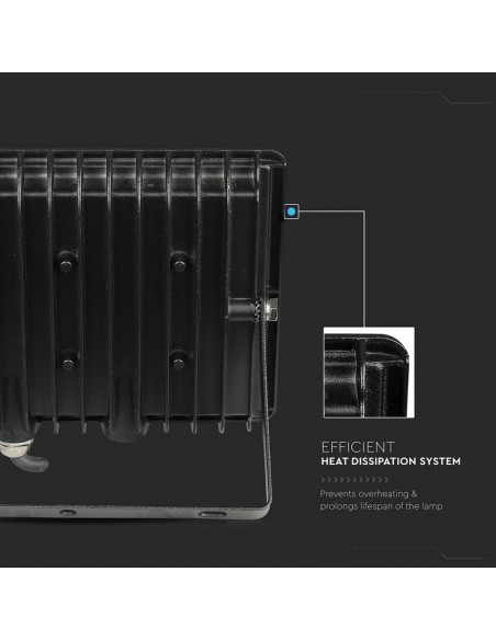 Faro LED SMD 50W E-Series G2 Nero 6500K IP65
