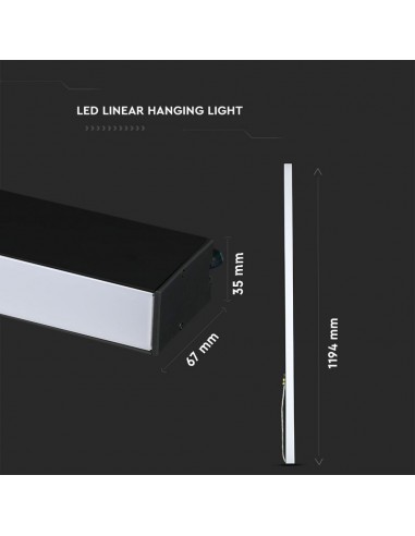 21600-Plafoniera LED Chip Samsung a Sospensione  Lineare Colore Nero -3