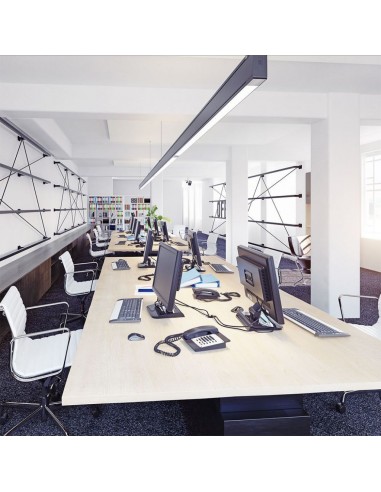 21600-Plafoniera LED Chip Samsung a Sospensione  Lineare Colore Nero -4