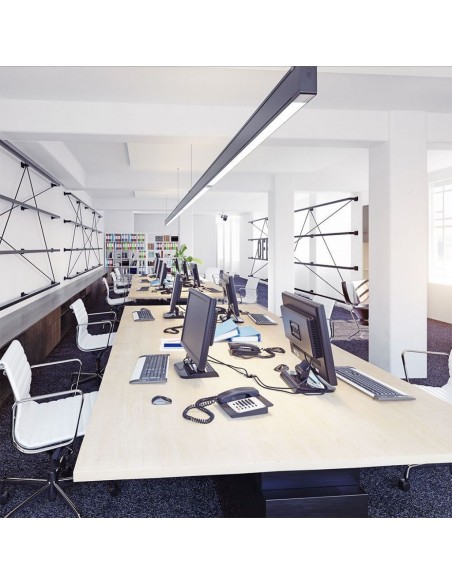 21600-Plafoniera LED Chip Samsung a Sospensione  Lineare Colore Nero -4