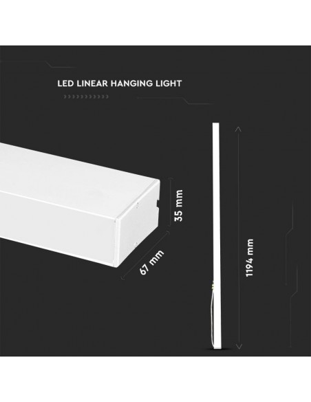 21602-Plafoniera LED Chip Samsung a Sospensione  Lineare Colore Bianco -3