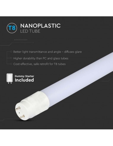 216263-Tubo LED T  G cm in Nanoplastica Incluso Starter Non Ruotabile -6