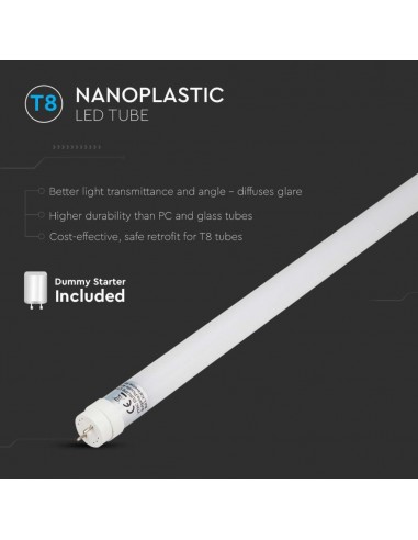 216273-Tubo LED T  G cm in Nanoplastica Incluso Starter Non Ruotabile -6