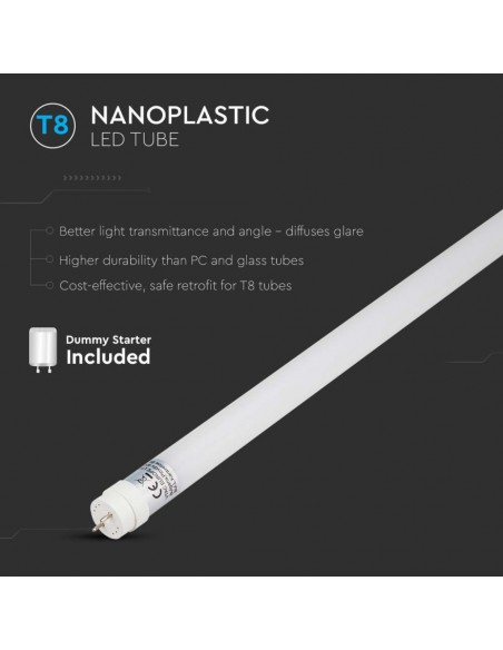 216273-Tubo LED T  G cm in Nanoplastica Incluso Starter Non Ruotabile -6