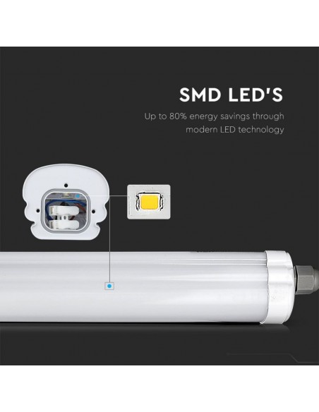 Plafoniera LED Impermeabile 36W 120LM/W G-Series 120cm 6400K IP65