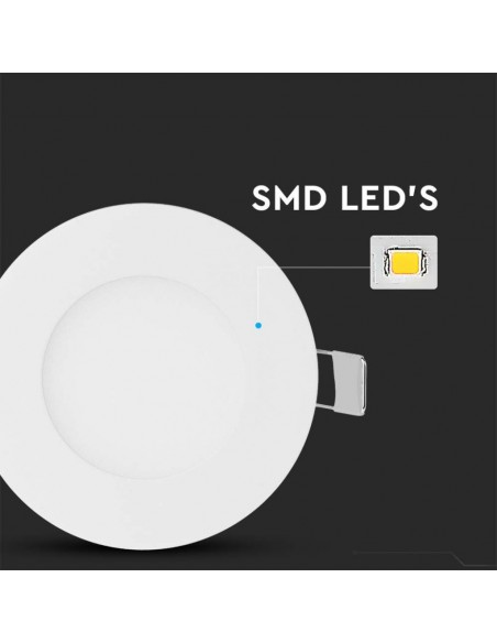 216293-Mini Pannello LED  Montaggio ad Incasso Rotondo Colore Bianco -7