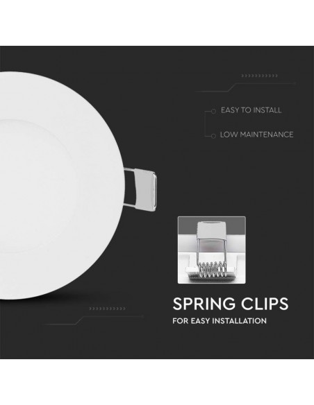 Mini Pannello LED 3W Montaggio ad Incasso Rotondo Bianco 4000K