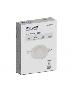 216294-Mini Pannello LED  Montaggio ad Incasso Rotondo Colore Bianco -1 2