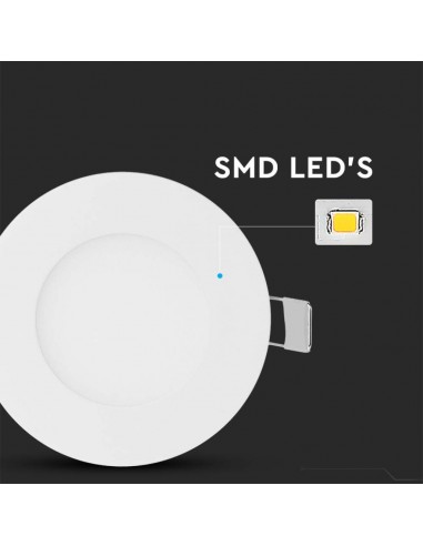 216294-Mini Pannello LED  Montaggio ad Incasso Rotondo Colore Bianco -7