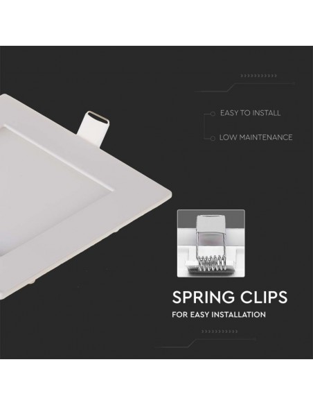 Mini Pannello LED 3W Montaggio ad Incasso Quadrato Bianco 4000K