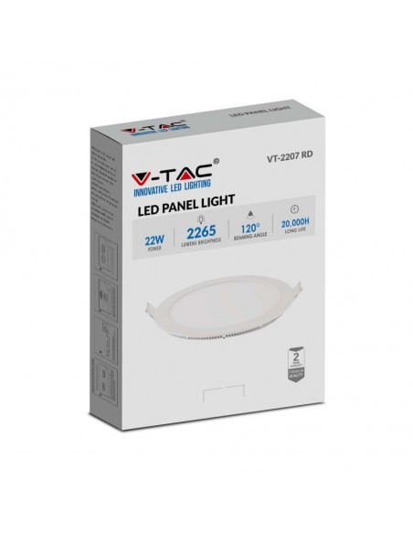 216423-Mini Pannello LED  Montaggio ad Incasso Rotondo -3