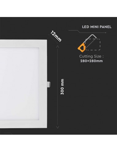 216430-Mini Pannello LED  Montaggio ad Incasso Quadrato -3