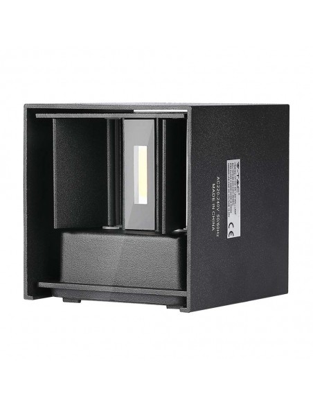 217078-Lampada LED da Muro Quadrata Doppio LED COB  LM/W Colore Nero Satinato Fascio Luminoso Regolabile  -1