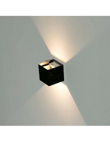 217078-Lampada LED da Muro Quadrata Doppio LED COB  LM/W Colore Nero Satinato Fascio Luminoso Regolabile  -3