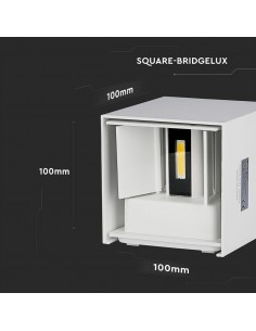 217079-Lampada LED da Muro Quadrata Doppio LED COB  LM/W Colore Bianco Satinato Fascio Luminoso Regolabile  -1 2