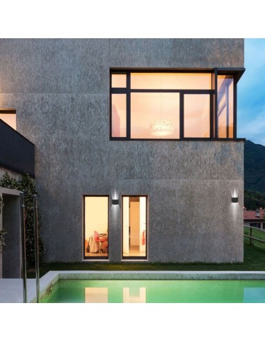 217081-Lampada LED da Muro Arrotondata Doppio LED COB  LM/W Colore Nero Satinato Fascio Luminoso Regolabile  -3