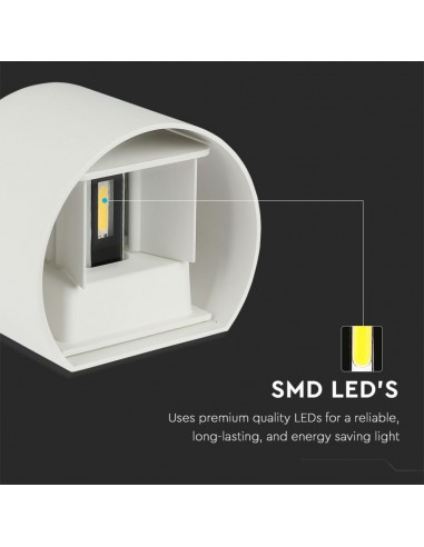 217082-Lampada LED da Muro Arrotondata Doppio LED COB  LM/W Colore Bianco Satinato Fascio Luminoso Regolabile  -6